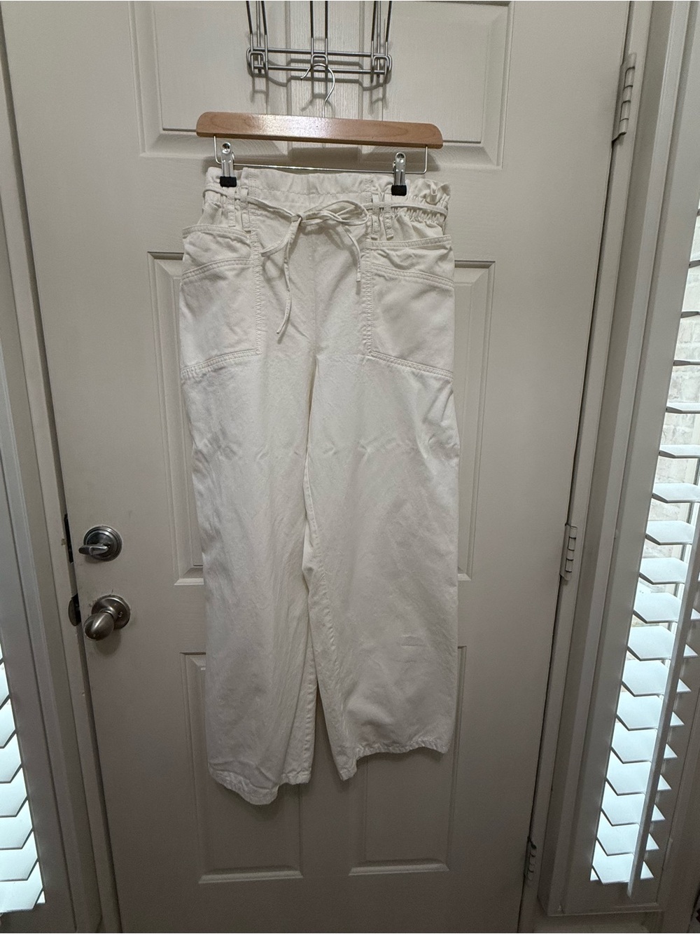 LOFT women’s  Cream Drawstring Waist Pants